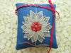 One of a kind embroidered Ring Bearer Pillow