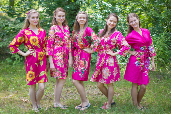 Shades of Hot Pink Wedding Colors, Bridesmaids Robes