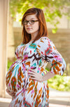 Aztec Ikat Maternity Maxi Dress