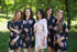 Faded Flowers Pattern Bridesmaids Robes|Black Faded Flowers Pattern Bridesmaids Robes|Faded Flowers