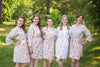 Champagne Falling Daisies Pattern Bridesmaids Robes