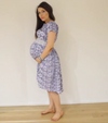 Aztec 50s style Maxi Maternity Dress