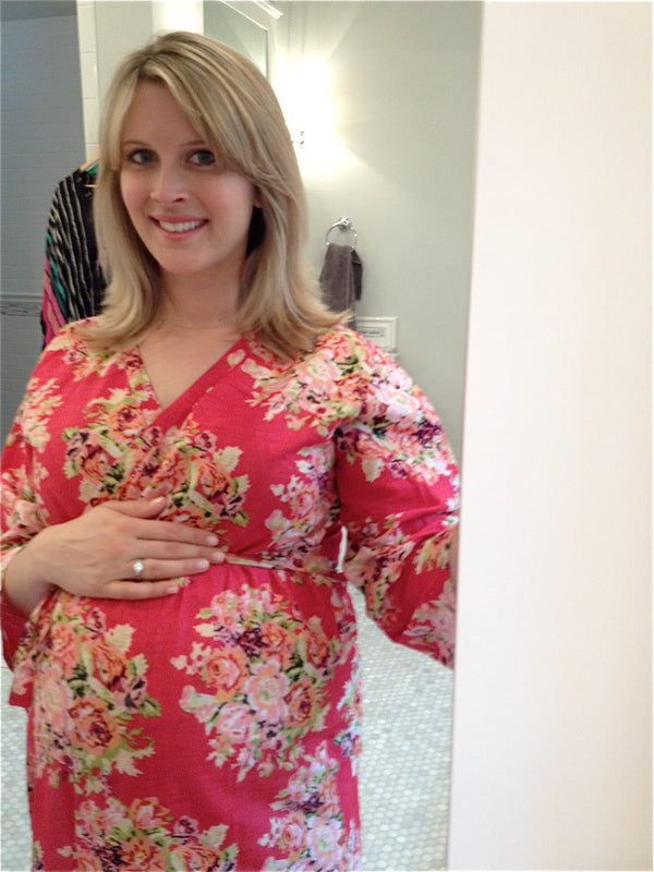 Red Maternity Hospital Gown Delivery Robe