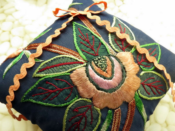 Beautifully detailed Embroidered Ring Bearer Pillow