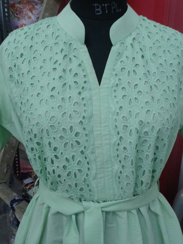 Mint Eyelet Maternity Maxi Dress