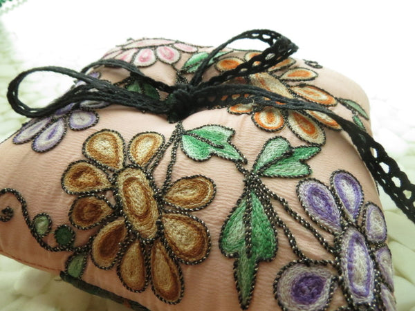 One of a kind embroidered Ring Bearer Pillow