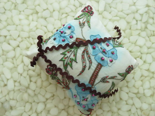 Beautifully detailed Embroidered Ring Bearer Pillow