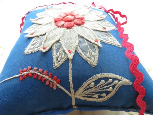 One of a kind embroidered Ring Bearer Pillow