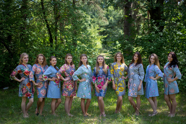 Shades of Gray Wedding Colors Bridesmaids Robes