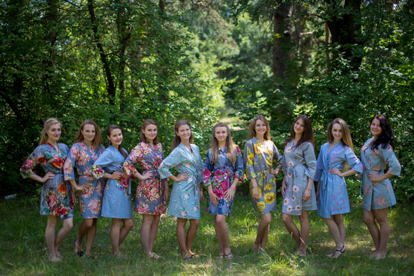 Shades of Gray Wedding Colors Bridesmaids Robes