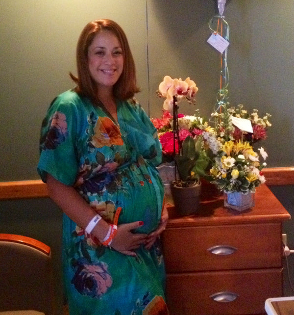 Aqua Front Buttoned Hospital Gown