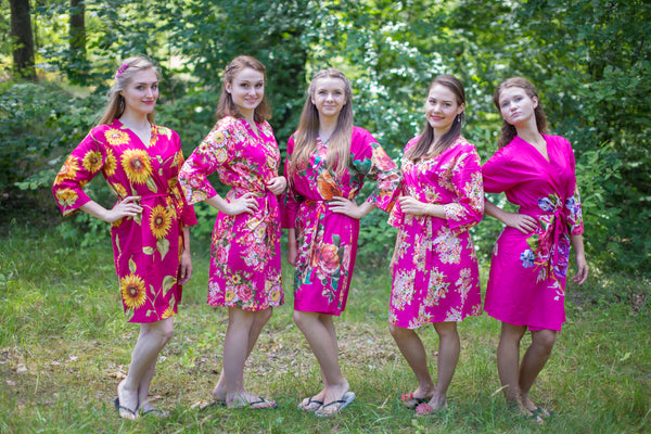 Shades of Hot Pink Wedding Colors, Bridesmaids Robes