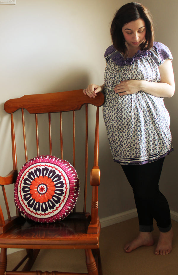 Gray Geometric Maternity Tunic