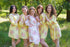 Faded Flowers Pattern Bridesmaids Robes|Light Yellow Faded Flowers Pattern Bridesmaids Robes|Faded Flowers