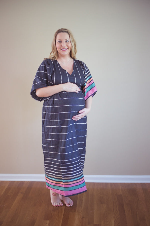 Empire Waist Butterfly Sleeves Maternity Kaftan