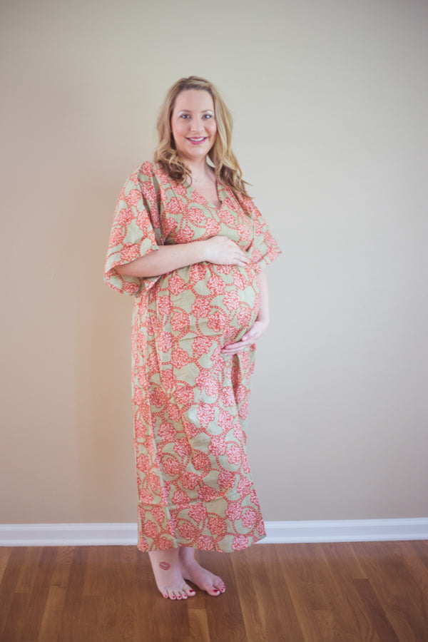 Butterfly Sleeves Empire Waist Maternity Kaftan