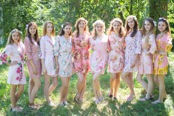 Assorted Light Pinks Bridesmaids Robes