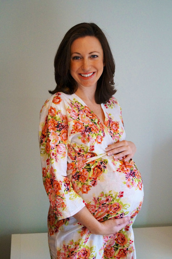 White Maternity Hospital Gown Delivery Robe