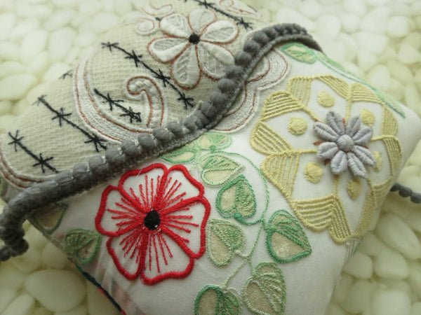 One of a kind embroidered Ring Bearer Pillow