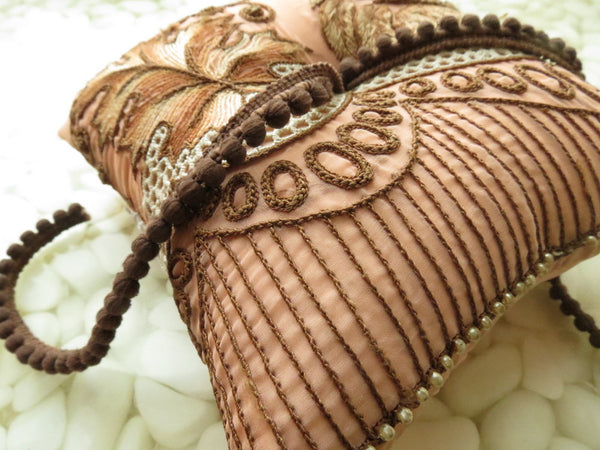 Beautifully detailed Embroidered Ring Bearer Pillow