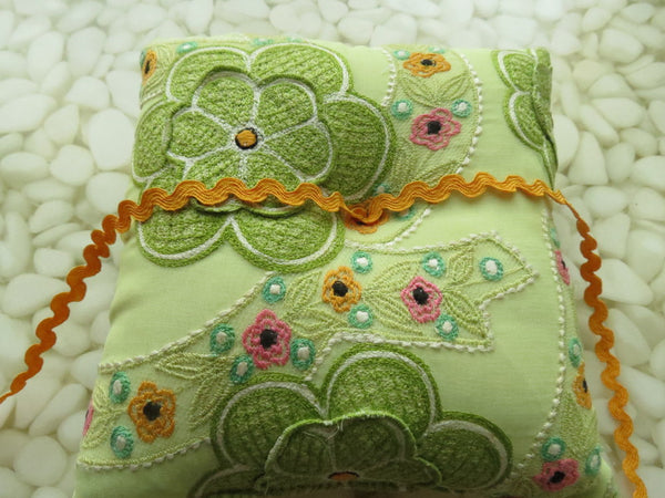 Beautifully detailed Embroidered Ring Bearer Pillow