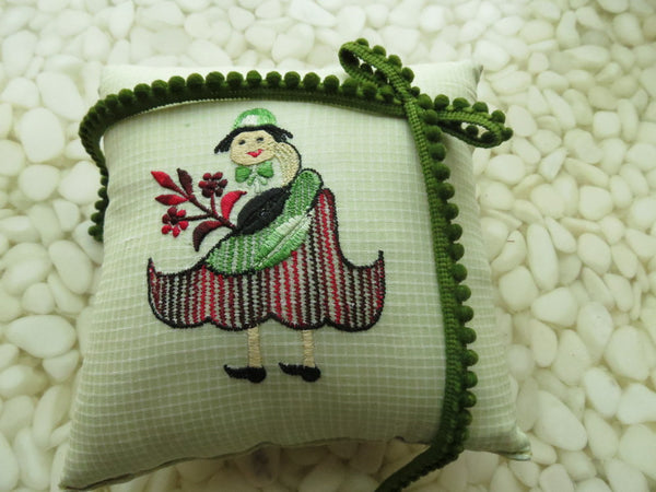 One of a kind embroidered Ring Bearer Pillow