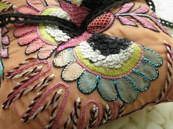 One of a kind embroidered Ring Bearer Pillow