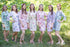 Mismatched Romantic Floral Patterned Bridesmaids Robes in Soft Tones|Mismatched Romantic Floral Patterned Bridesmaids Robes in Soft Tones|Romantic Florals