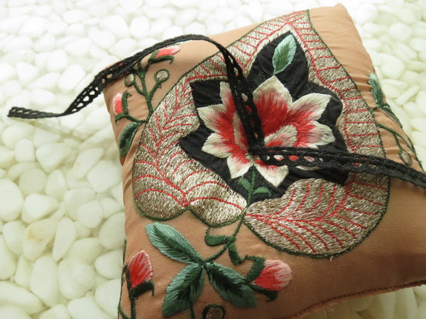 Beautifully detailed Embroidered Ring Bearer Pillow
