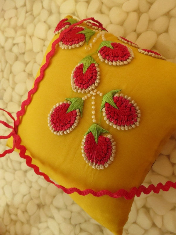 One of a kind embroidered Ring Bearer Pillow