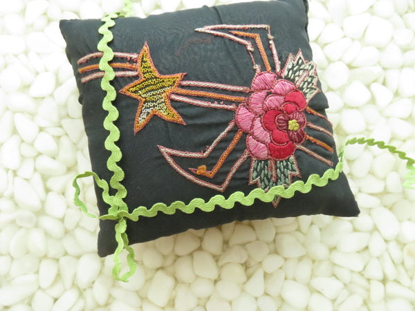 One of a kind embroidered Ring Bearer Pillow