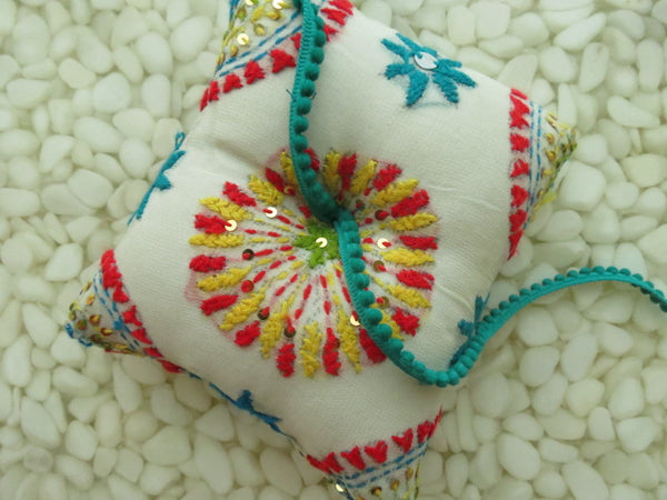 Beautifully detailed Embroidered Ring Bearer Pillow