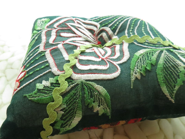 One of a kind embroidered Ring Bearer Pillow