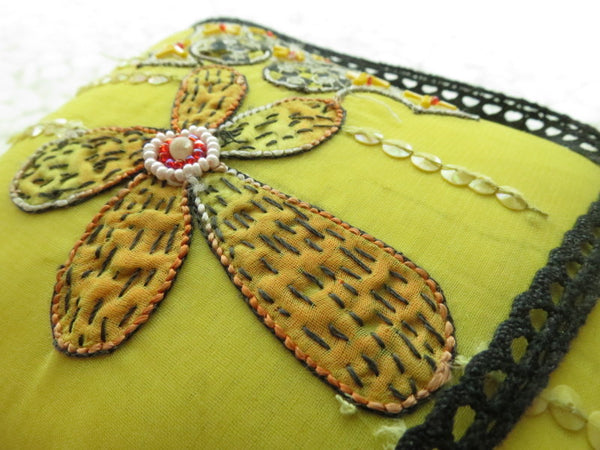 Beautifully detailed Embroidered Ring Bearer Pillow