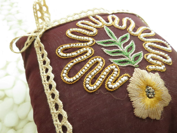 One of a kind embroidered Ring Bearer Pillow