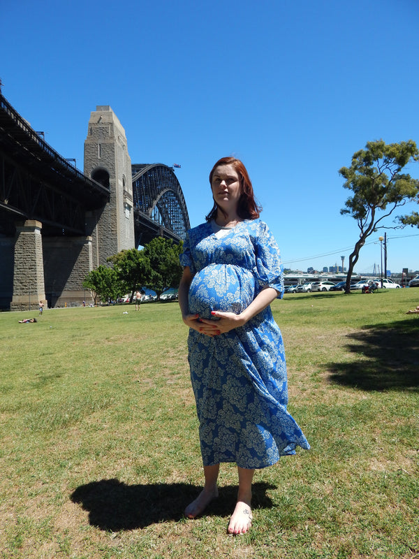 Empire Waist Dress Butterfly Sleeves Maternity Kaftan