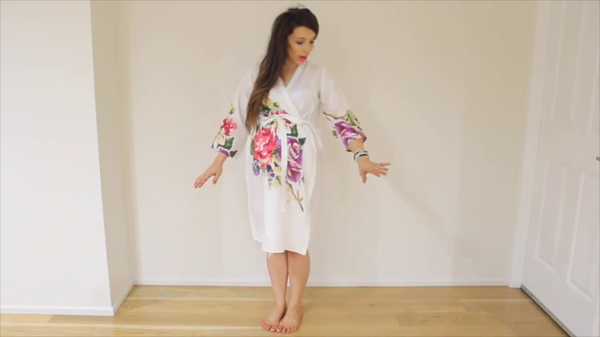 Heart Cutout Robe Back Buttoned Maternity Hospital Gown