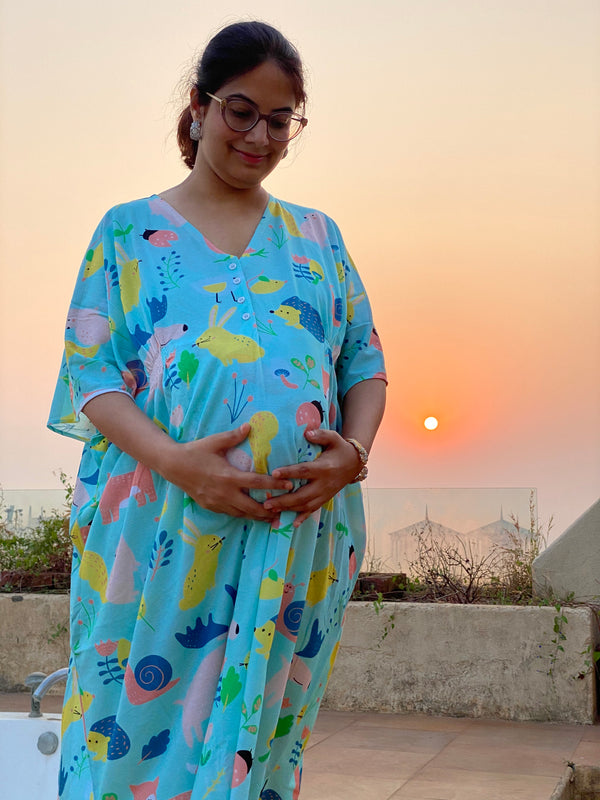 My Baby Zoo in Light Blue Maternity