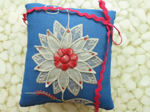 One of a kind embroidered Ring Bearer Pillow