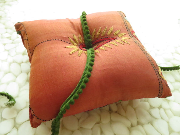 Beautifully detailed Embroidered Ring Bearer Pillow