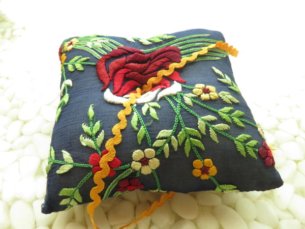 One of a kind embroidered Ring Bearer Pillow