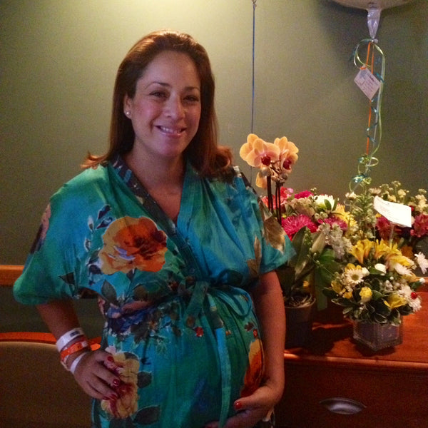 Aqua Front Buttoned Hospital Gown