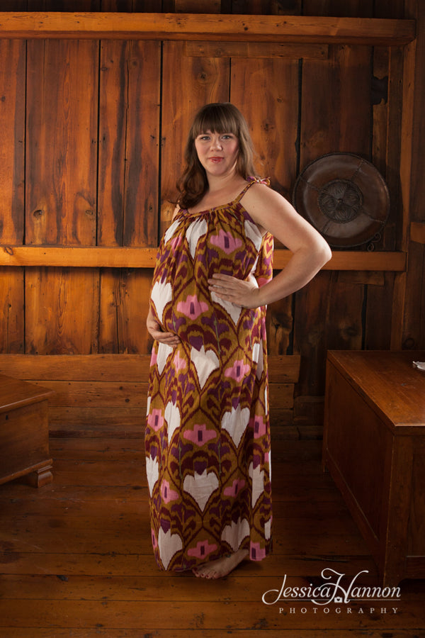 Aztec Maternity Maxi Pillowcase Dress Summer Dress