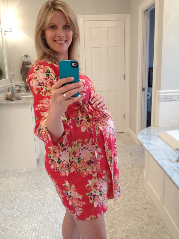 Red Maternity Hospital Gown Delivery Robe