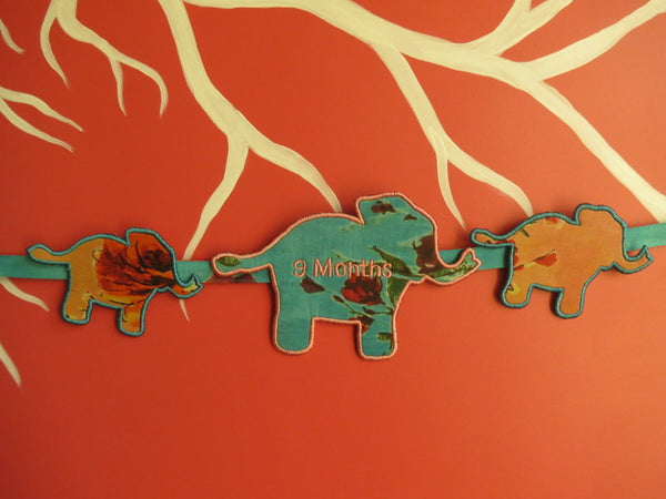 9 Months Cute Elephants Maternity Sash