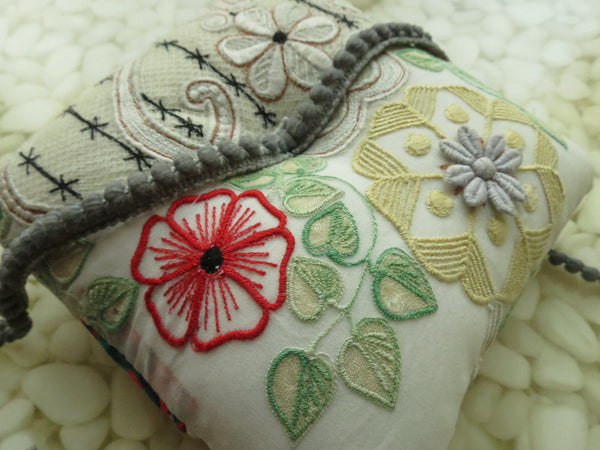 One of a kind embroidered Ring Bearer Pillow