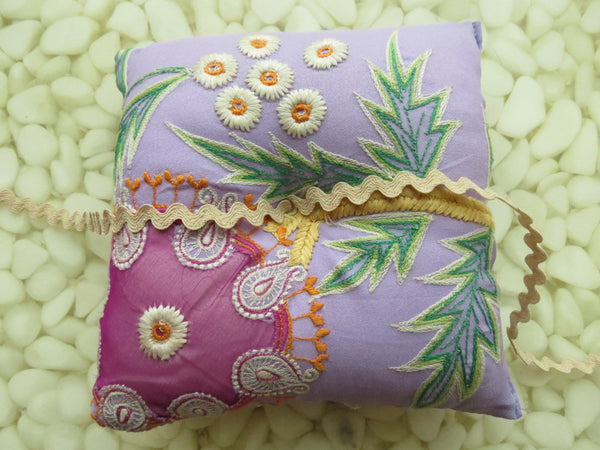 One of a kind embroidered Ring Bearer Pillow