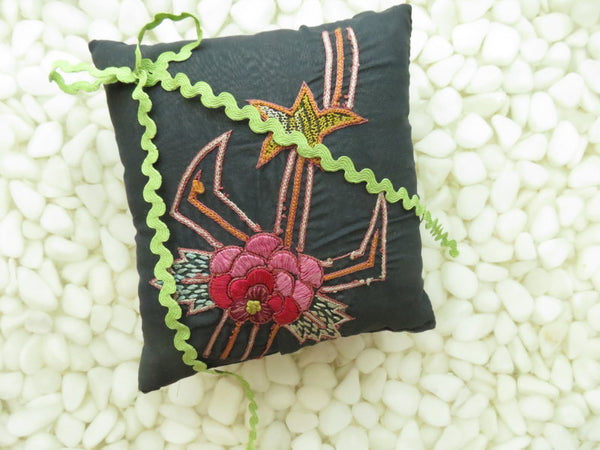 One of a kind embroidered Ring Bearer Pillow