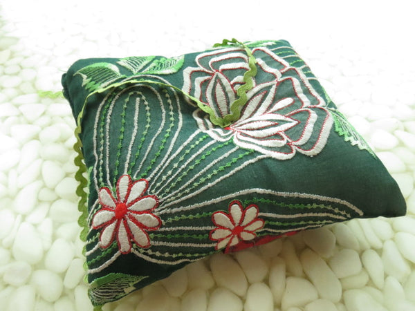 One of a kind embroidered Ring Bearer Pillow