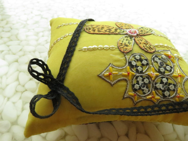 Beautifully detailed Embroidered Ring Bearer Pillow